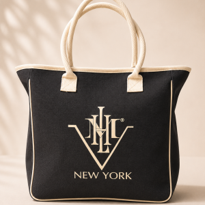 HML New York Tote -Lime Black/Cream trim Jute